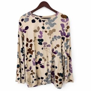 Chicos Multicolored Floral Long Sleeve Pullover Top Sz 4 (XXL)